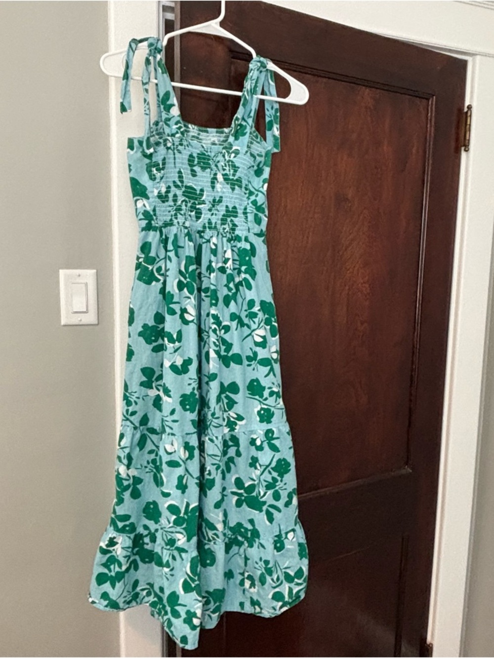 Seraphine Maternity cotton Sundress Midi Dress Floral Halter Tie Smock Small